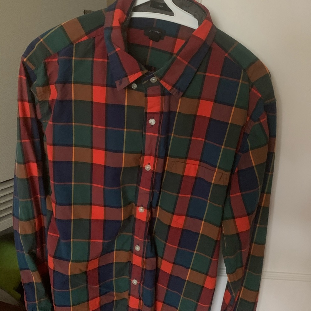 Men’s J Crew Plaid Poplin Shirt